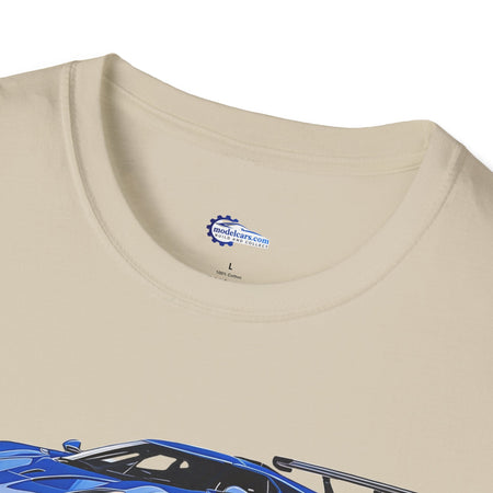 Modern Vector Art Style Blue Ford GT Le Mans Race Car T-Shirt-Modelcars.com-ModelCars.com