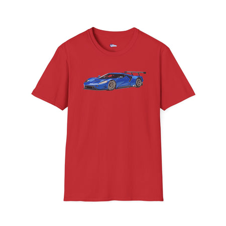 Modern Vector Art Style Blue Ford GT Le Mans Race Car T-Shirt-Modelcars.com-ModelCars.com