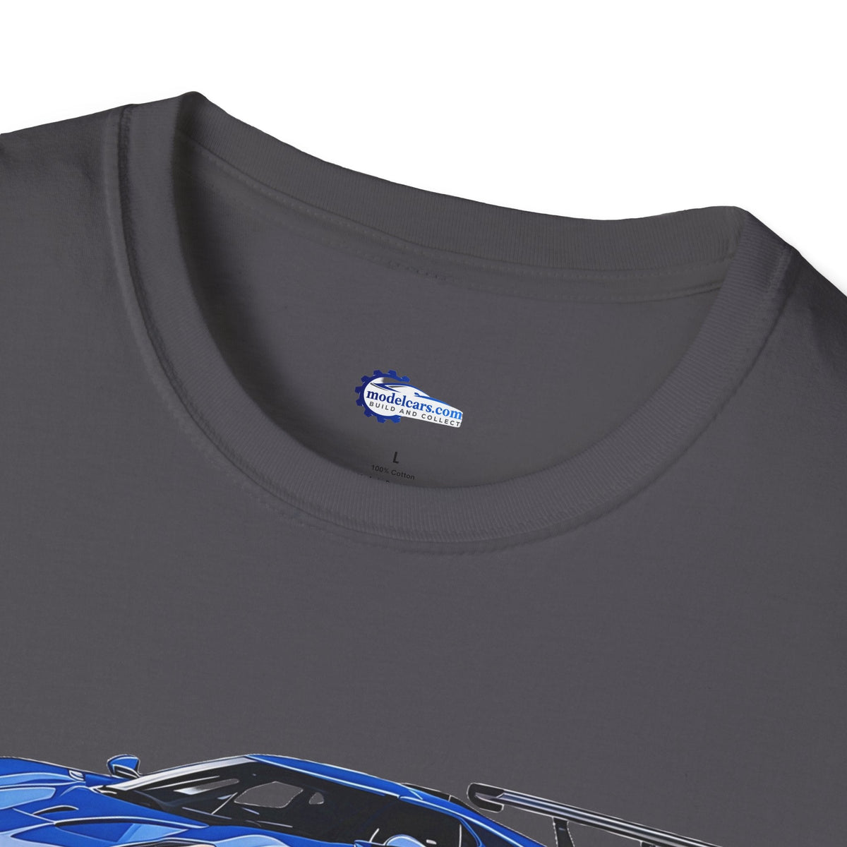 Modern Vector Art Style Blue Ford GT Le Mans Race Car T-Shirt-Modelcars.com-ModelCars.com