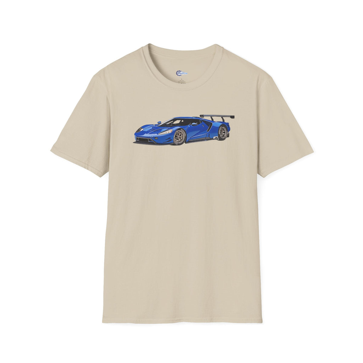 Modern Vector Art Style Blue Ford GT Le Mans Race Car T-Shirt-Modelcars.com-ModelCars.com