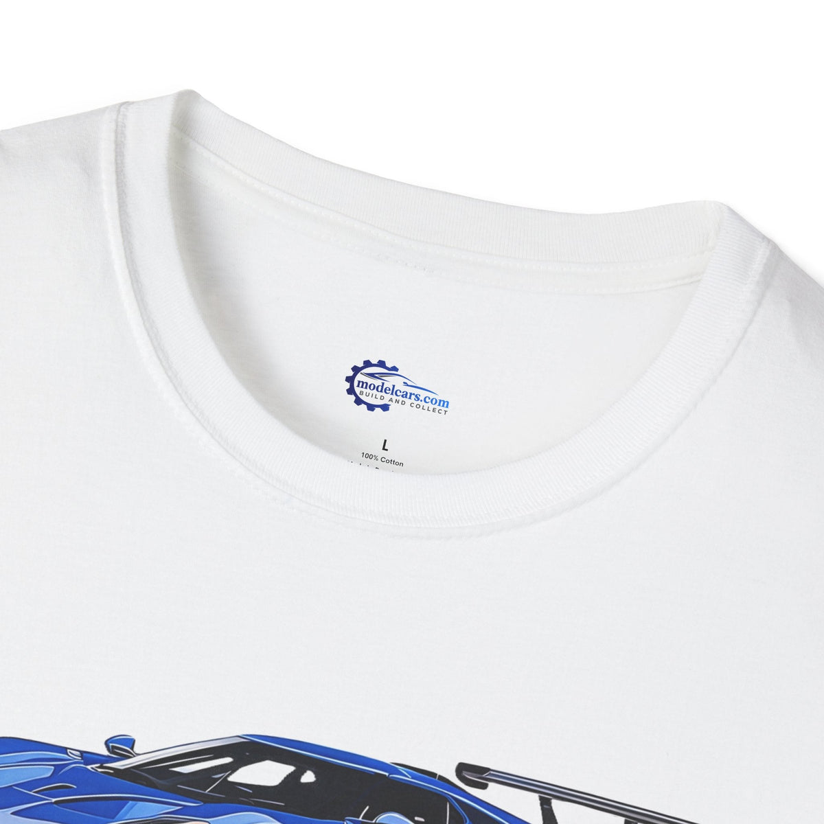 Modern Vector Art Style Blue Ford GT Le Mans Race Car T-Shirt-Modelcars.com-ModelCars.com