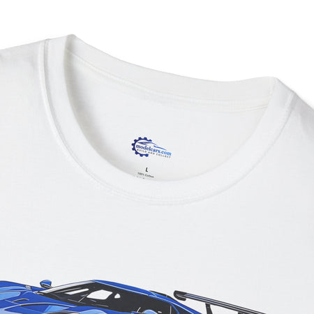 Modern Vector Art Style Blue Ford GT Le Mans Race Car T-Shirt-Modelcars.com-ModelCars.com