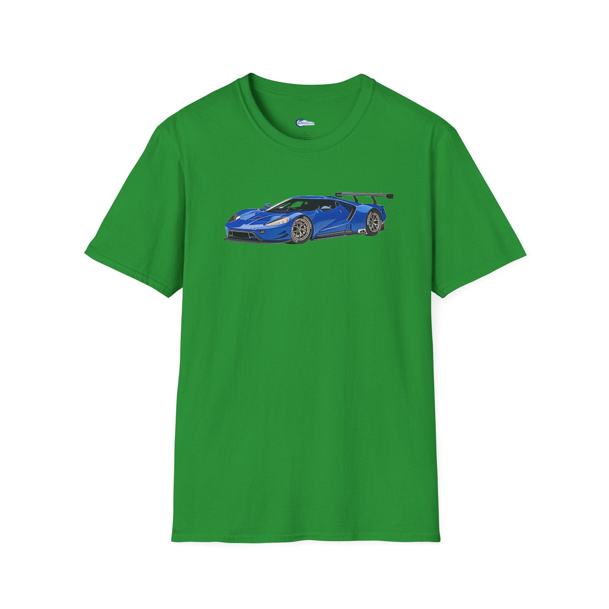 Modern Vector Art Style Blue Ford GT Le Mans Race Car T-Shirt-Modelcars.com-ModelCars.com