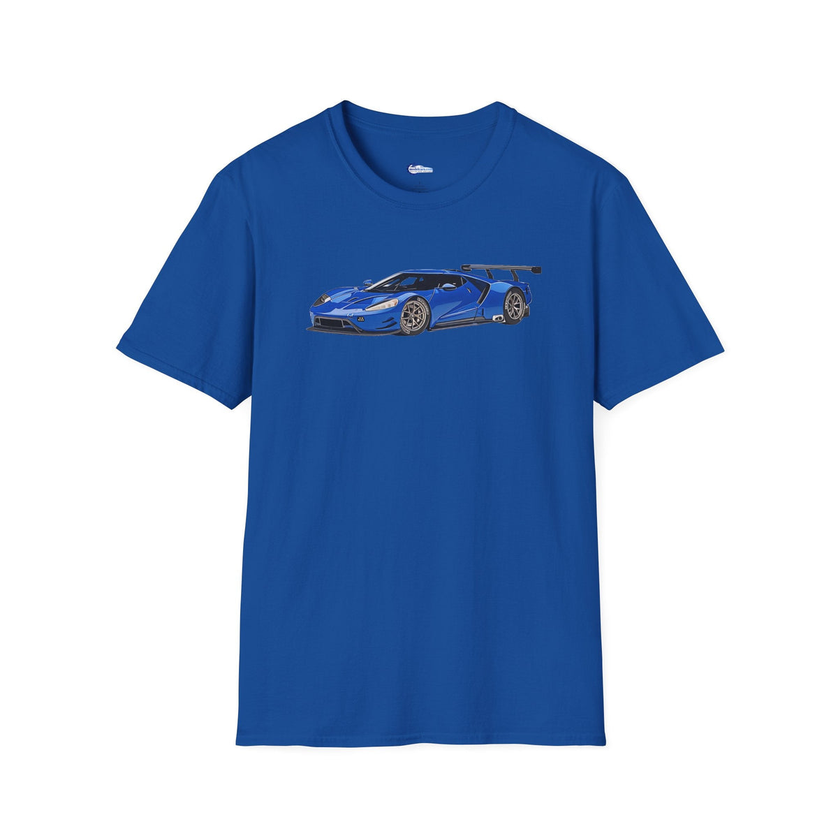 Modern Vector Art Style Blue Ford GT Le Mans Race Car T-Shirt-Modelcars.com-ModelCars.com
