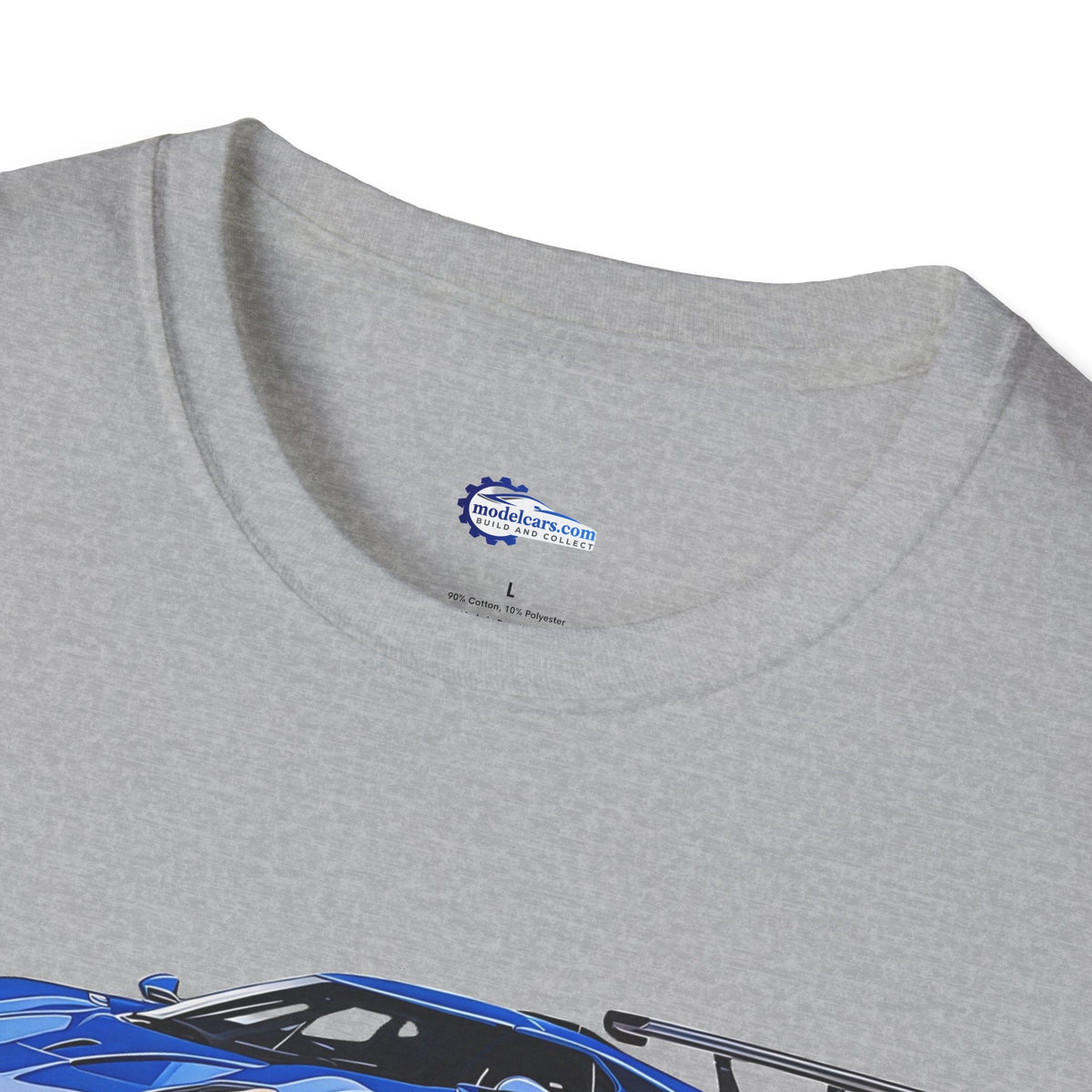 Modern Vector Art Style Blue Ford GT Le Mans Race Car T-Shirt-Modelcars.com-ModelCars.com