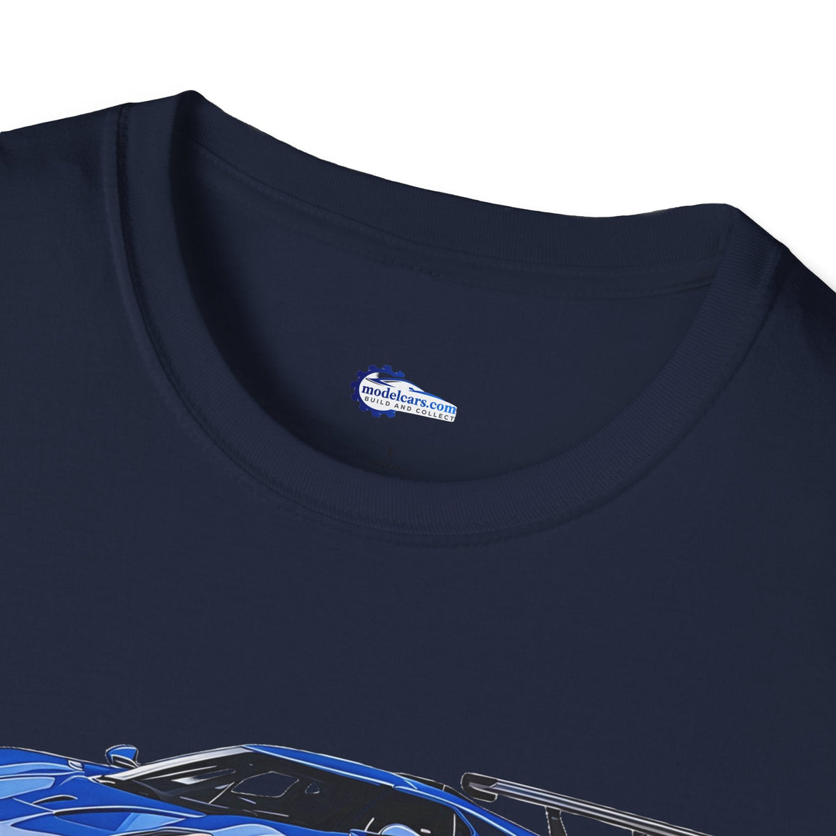 Modern Vector Art Style Blue Ford GT Le Mans Race Car T-Shirt-Modelcars.com-ModelCars.com