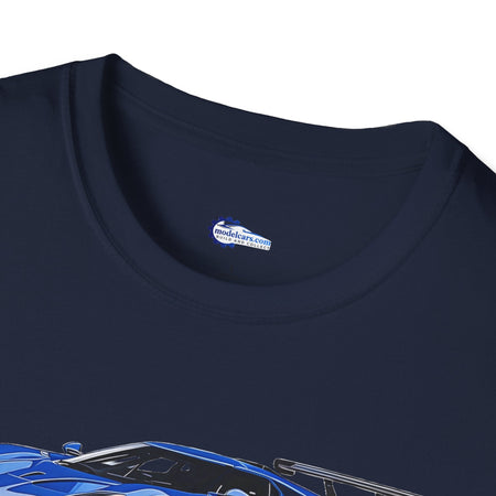 Modern Vector Art Style Blue Ford GT Le Mans Race Car T-Shirt-Modelcars.com-ModelCars.com