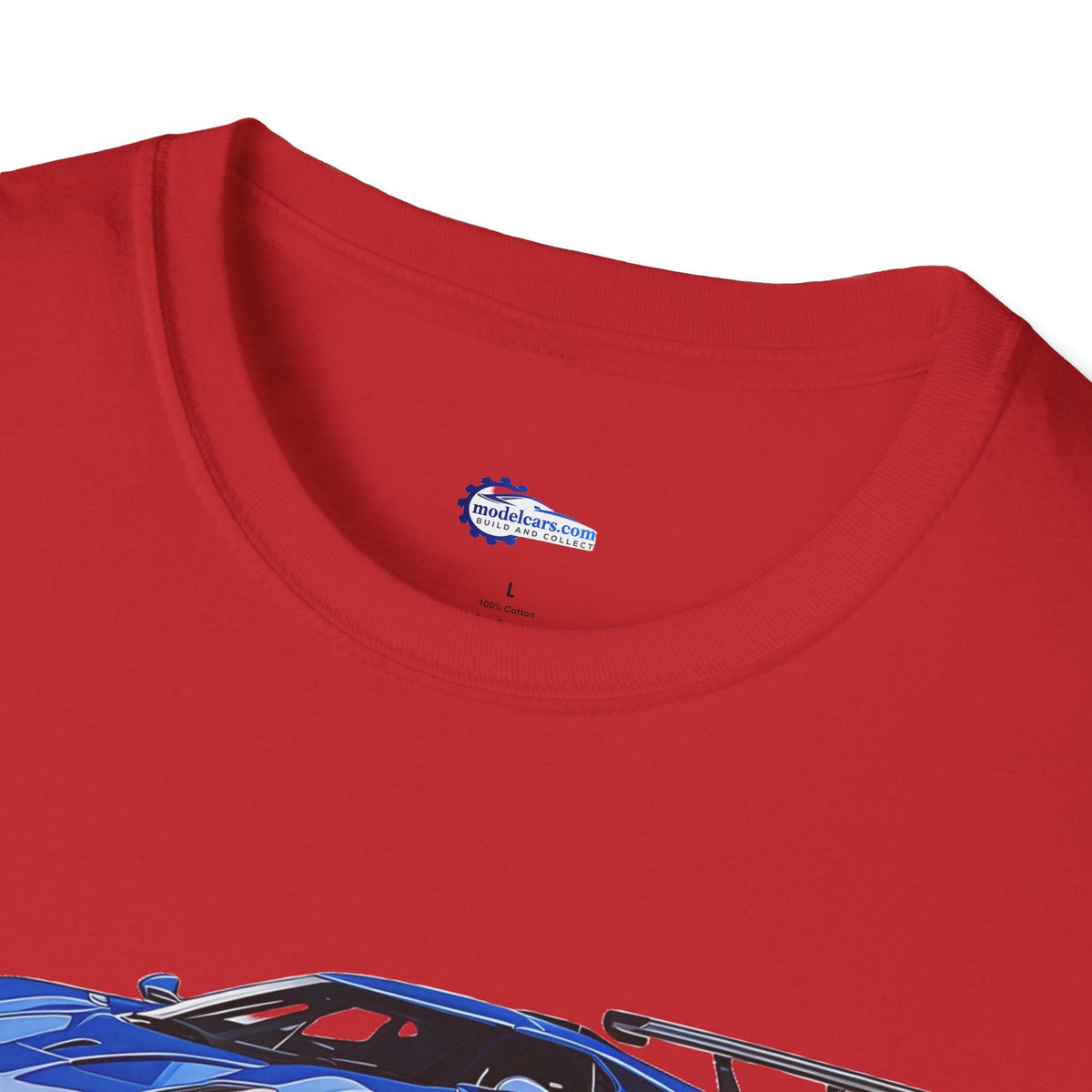 Modern Vector Art Style Blue Ford GT Le Mans Race Car T-Shirt-Modelcars.com-ModelCars.com