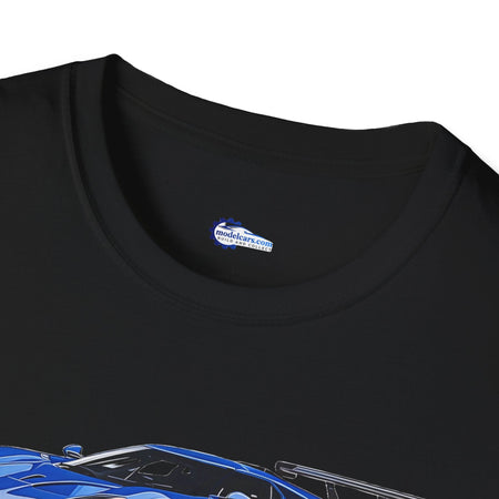 Modern Vector Art Style Blue Ford GT Le Mans Race Car T-Shirt-Modelcars.com-ModelCars.com