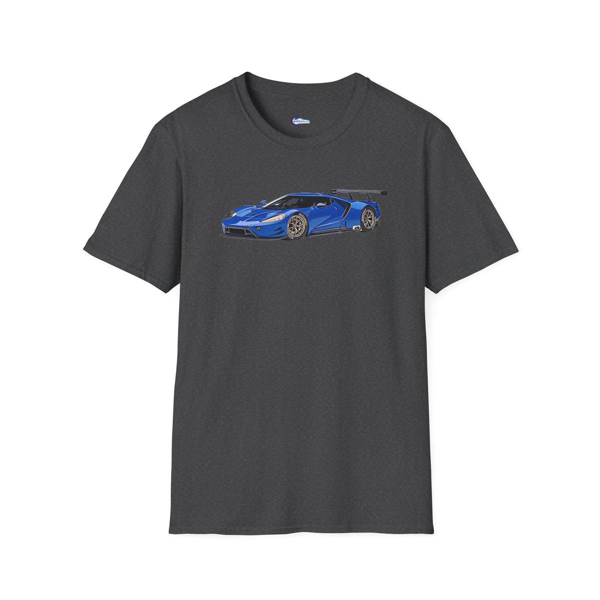 Modern Vector Art Style Blue Ford GT Le Mans Race Car T-Shirt-Modelcars.com-ModelCars.com