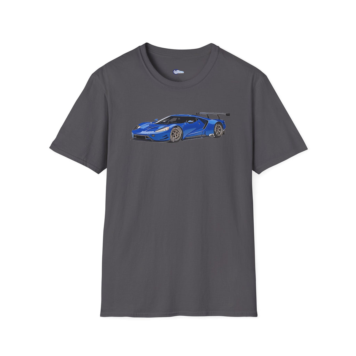 Modern Vector Art Style Blue Ford GT Le Mans Race Car T-Shirt-Modelcars.com-ModelCars.com
