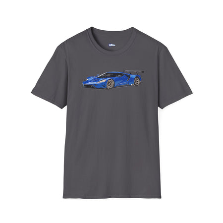 Modern Vector Art Style Blue Ford GT Le Mans Race Car T-Shirt-Modelcars.com-ModelCars.com