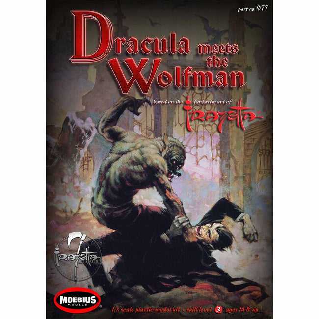 Moebius 1/8 Frazetta Dracula Meets the Wolfman Model Kit-Moebius-ModelCars.com