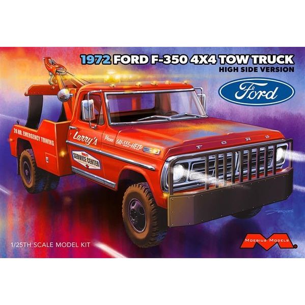 Moebius 1972 Ford F350 4X4 High Side Tow Truck (1/25 Scale) - Moebius - ModelCars.com