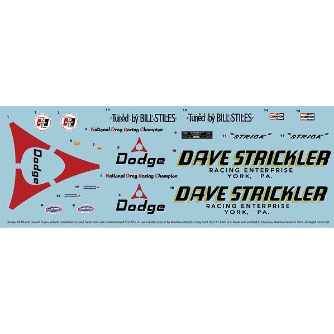 Moebius MOE2451 1/25 1965 Dave Strickler Dodge Altered Wheel Base Model King - Moebius - ModelCars.com