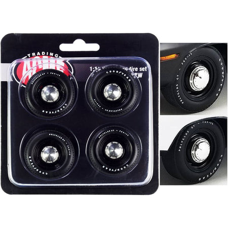 Mopar Black Steel Wheel and Tire Set of 4 pieces 1/18 by ACME-Acme-ModelCars.com