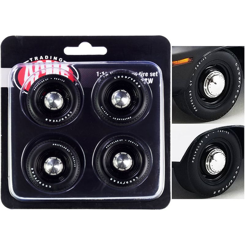 Mopar Black Steel Wheel and Tire Set of 4 pieces 1/18 by ACME - Acme - ModelCars.com