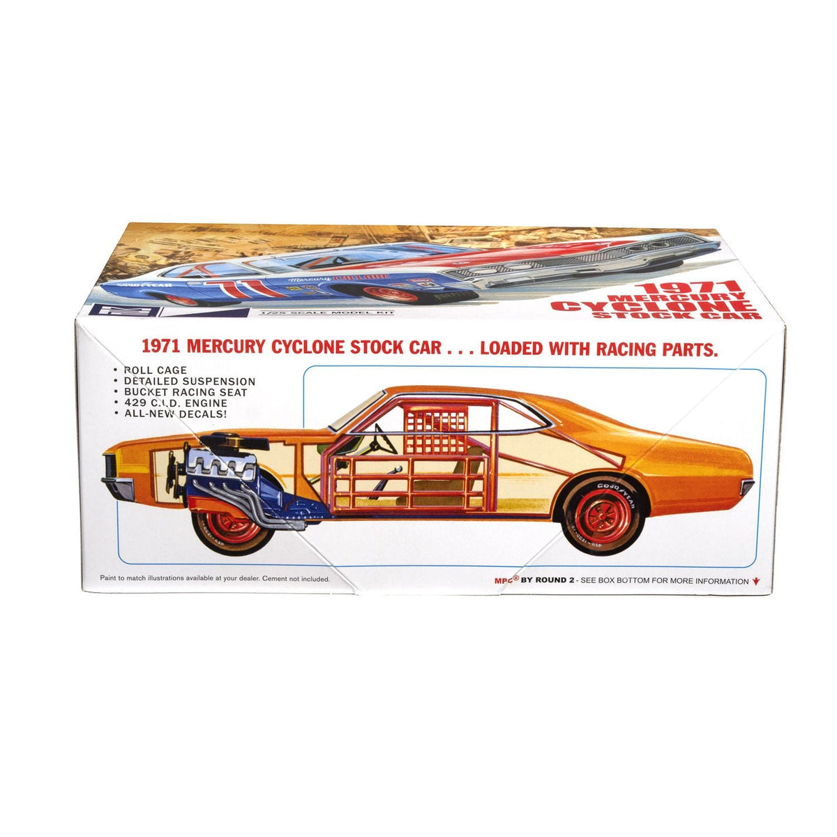 MPC 1971 Mercury Cyclone Stock Car 1:25 Scale Model Kit - Skill Level 2-MPC-ModelCars.com