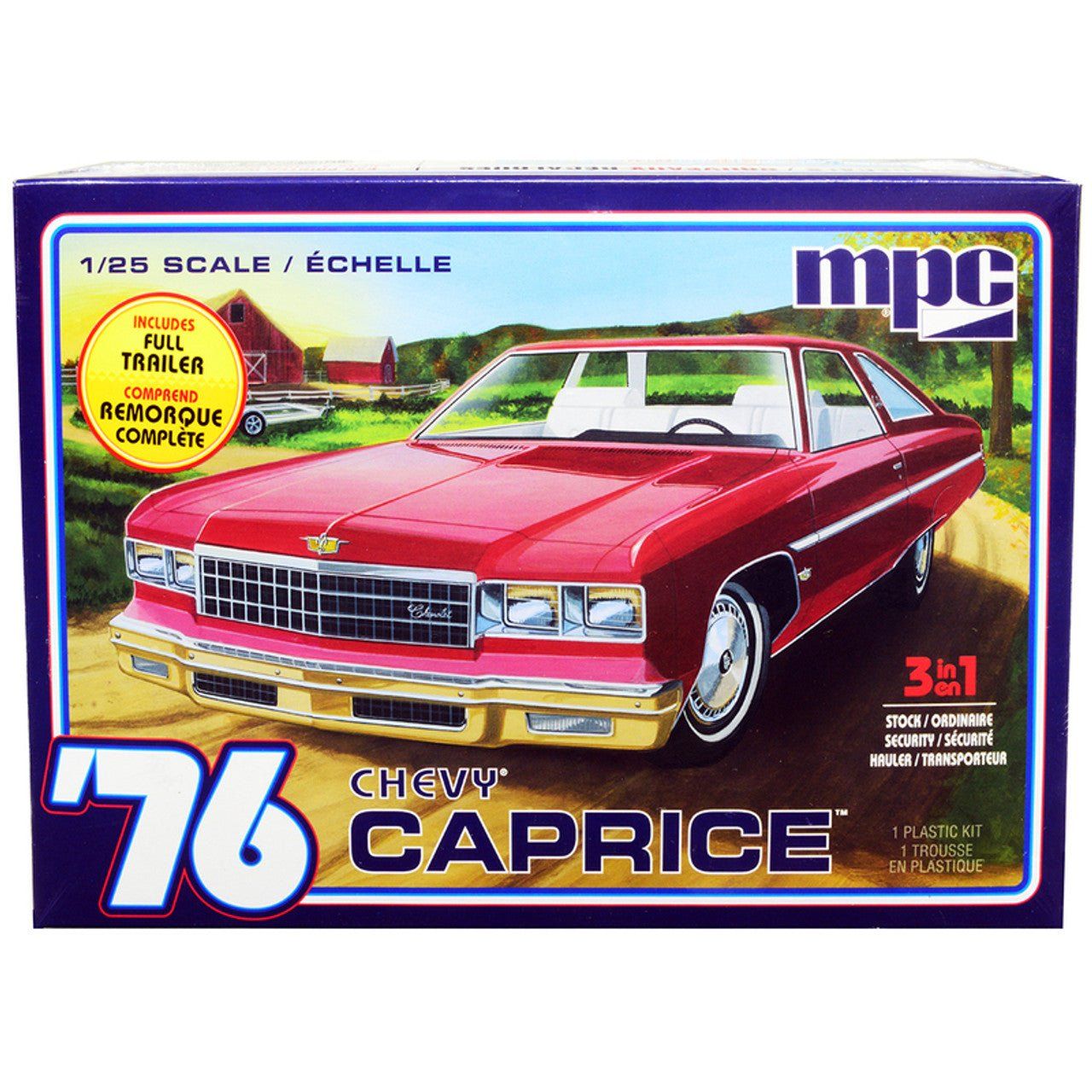 MPC 1976 Chevy Caprice w/Trailer 1:25 Scale Model Kit - MPC - ModelCars.com