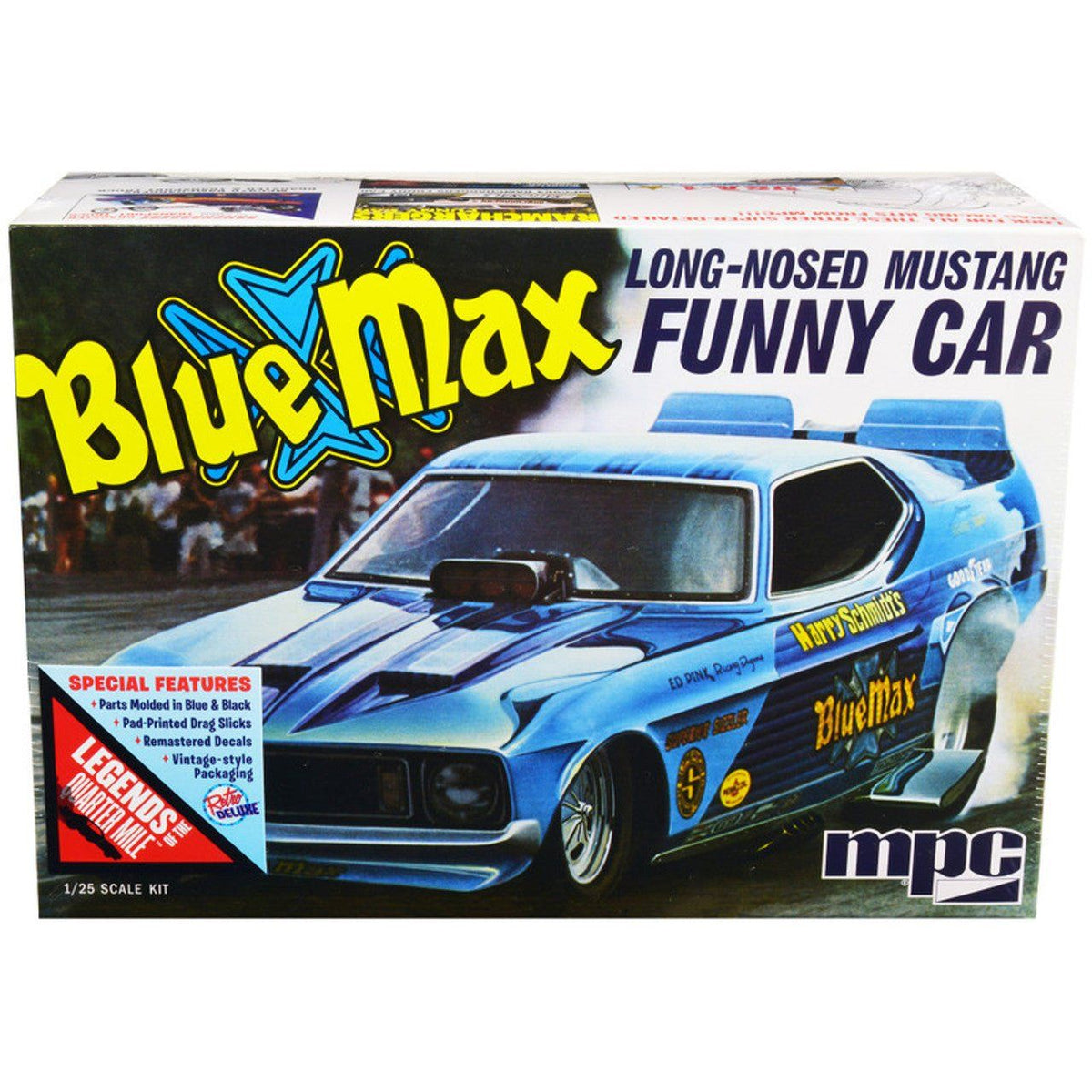 MPC Blue Max Long Nose Mustang Funny Car 1:25 Scale Model Kit-MPC-ModelCars.com