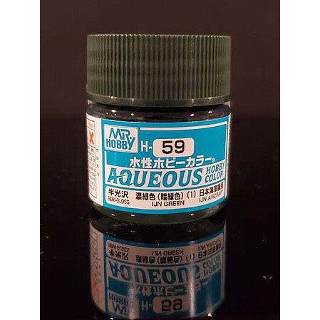 Mr Hobby GSI Creos Aqueous Color H59 Gloss IJN Green 10ml Bottle-Mr Hobby-ModelCars.com