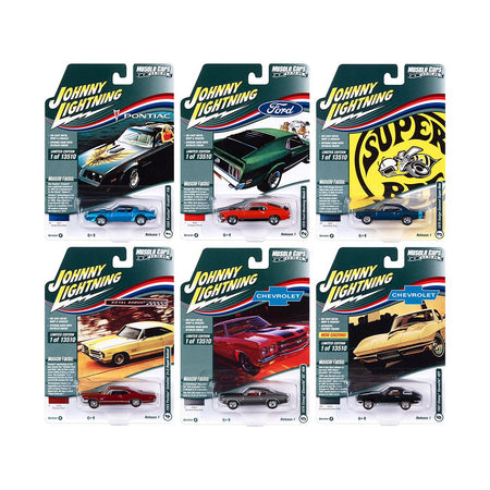 "Muscle Cars USA" 2022 Set B of 6 pieces Release 1 1/64 Diecast Model Cars by Johnny Lightning-Johnny Lightning-ModelCars.com