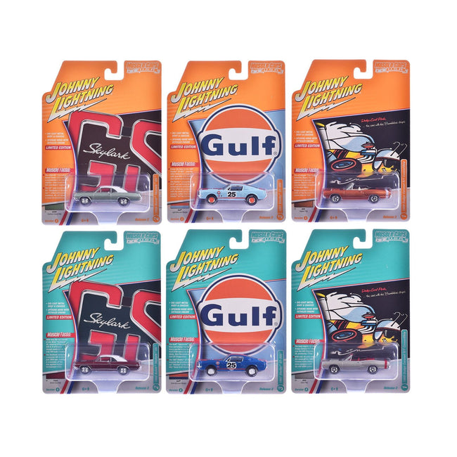 "Muscle Cars USA" 2025 Release 2 Set of 6 pieces 1/64 Diecast Model Cars by Johnny Lightning-Johnny Lightning-ModelCars.com