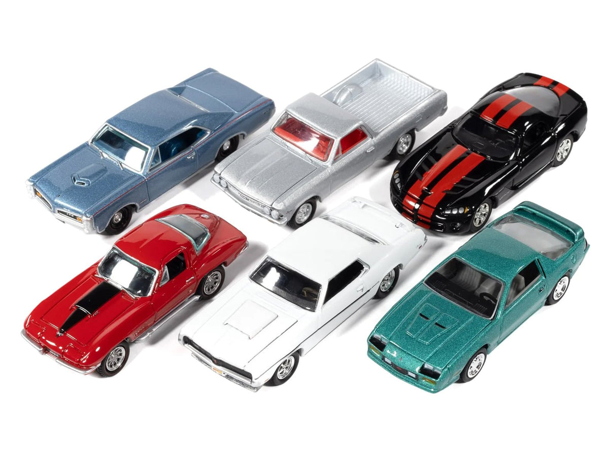 "Muscle Cars USA" 2025 Release 3 Set B of 6 pieces "MECUM Auctions" 1/64 Diecast Model Cars by Johnny Lightning-Johnny Lightning-ModelCars.com