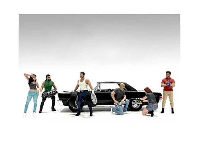 "Muscle Mechanics" 6 piece Figure Set for 1/18 Scale Models by American Diorama-American Diorama-ModelCars.com