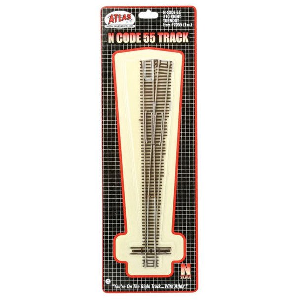 N 10 TURNOUT RIGHT CD55 - Atlas Track - ModelCars.com