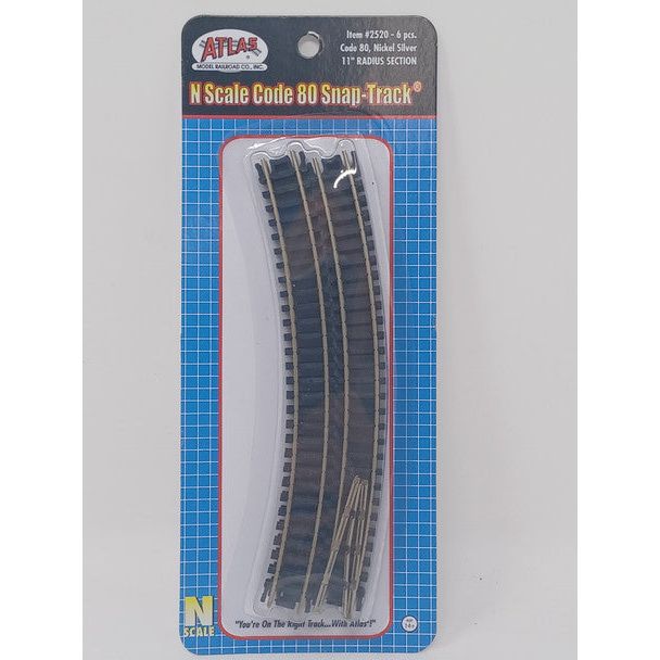 N 11" RADIUS CURVED TRACK - Atlas Track - ModelCars.com