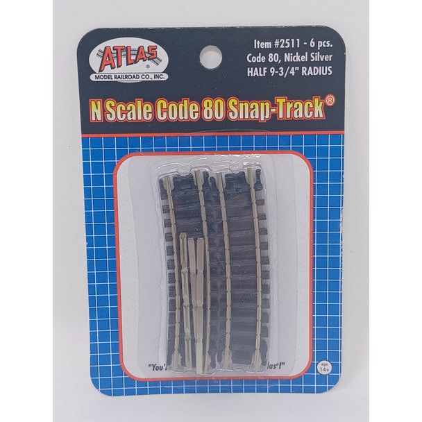 N 1/2 - 9 1/4" CURVED TRK - Atlas Track - ModelCars.com