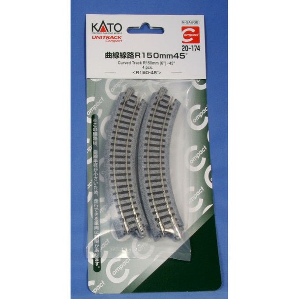 N 150MM RAD CURVE TRK 4PC - Kato - ModelCars.com
