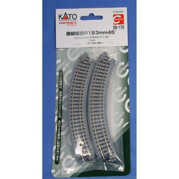 N 183MM RAD CURVE TRK 4PC - Kato - ModelCars.com