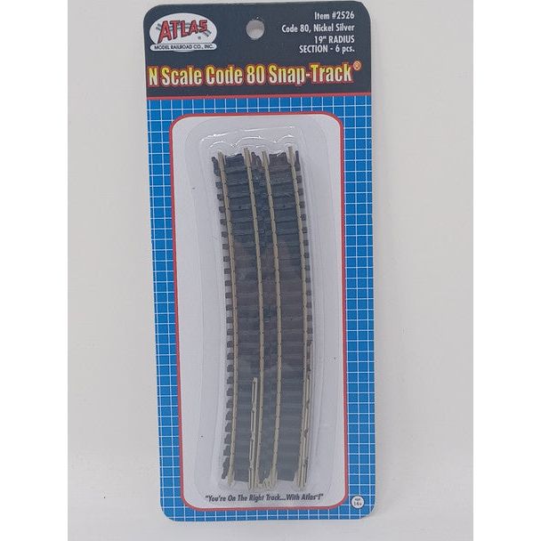 N 19" RADIUS CURVED TRACK - Atlas Track - ModelCars.com
