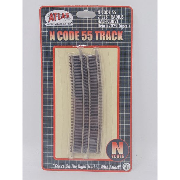 N 21.25" RAD HALF CURVE - Atlas Track - ModelCars.com