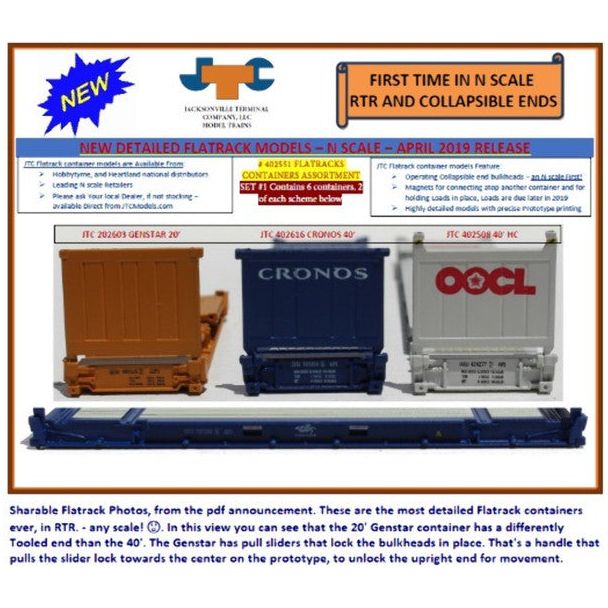 N FLATRACK CONT 6PK SET1 - Jacksonville Terminal Co - ModelCars.com