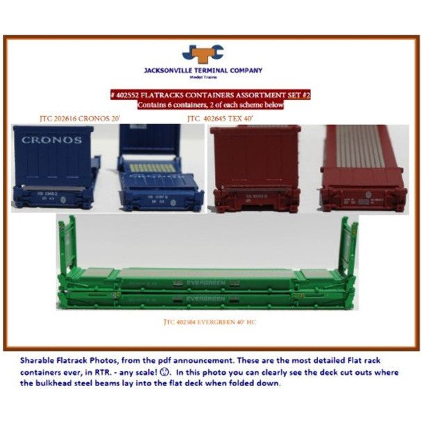 N FLATRACK CONT 6PK SET2 - Jacksonville Terminal Co - ModelCars.com