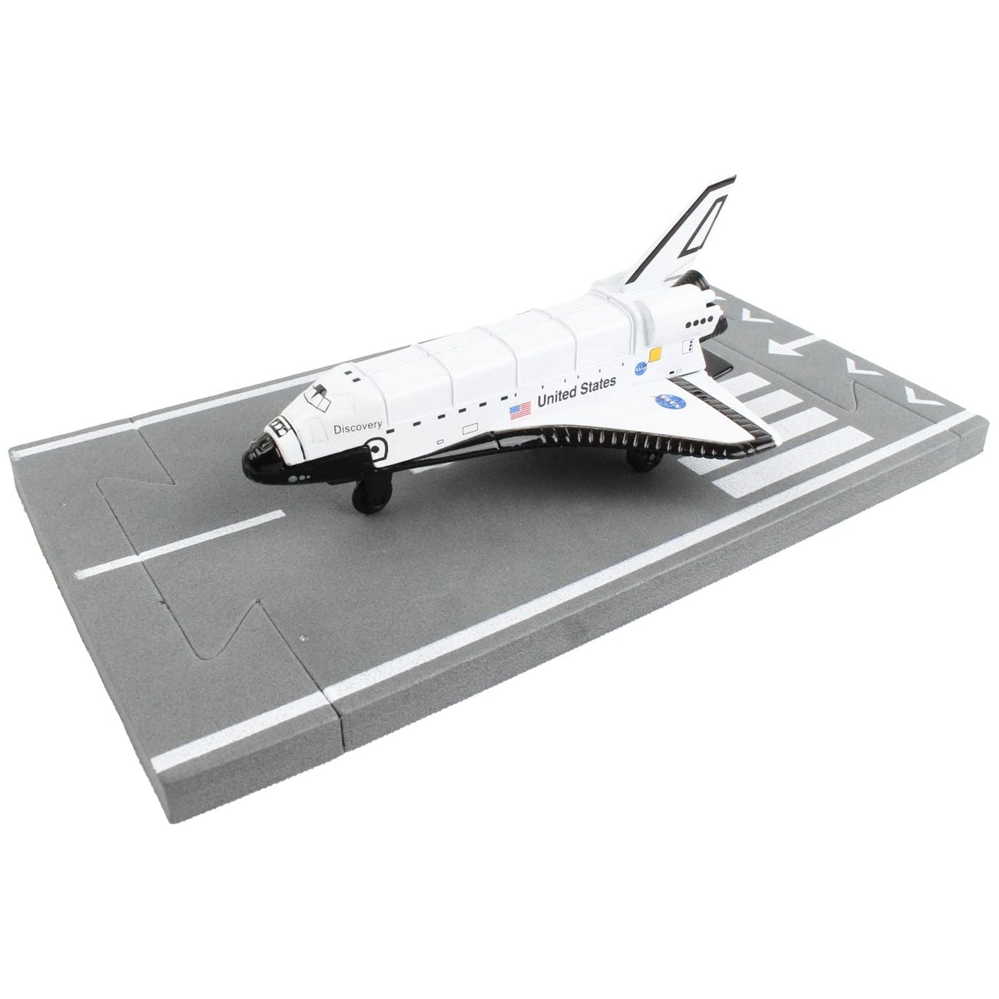 NASA "Discovery" Space Shuttle White "United States" with Runway Section Diecast Model Airplane by Runway24 - Runway24 - ModelCars.com