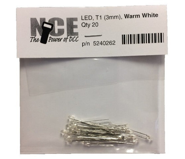 WARM WHITE LED 3MM QTY20      