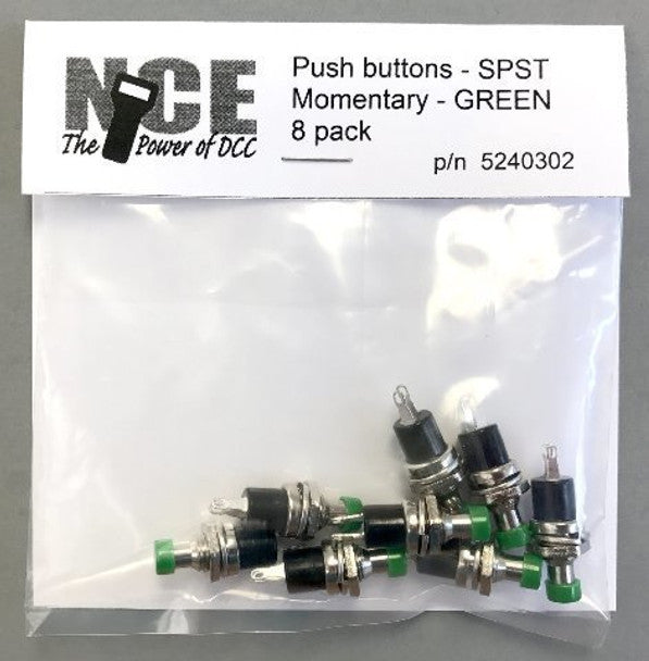 BTN8-GREEN SPST PUSHBUTTN     