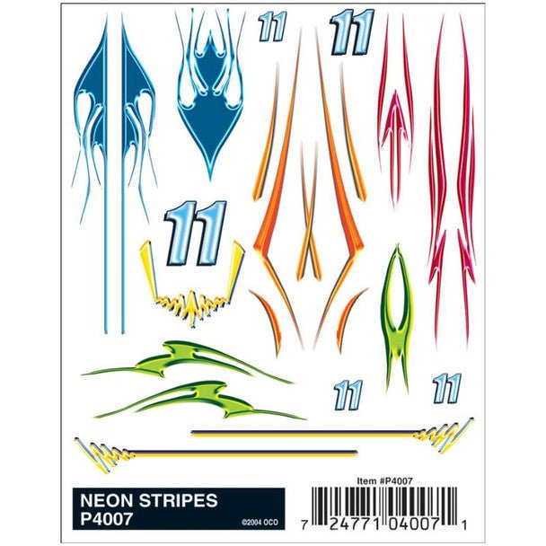 NEON STRIPES DRY TRANSFE - PINECAR - ModelCars.com