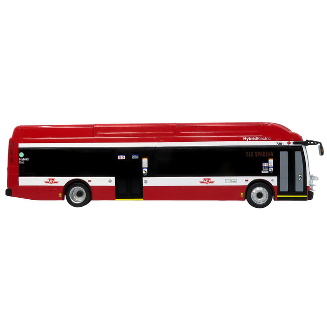 New Flyer Xcelsior Transit Bus "TTC â€“ Toronto Transit Commission" Red and White "The Bus & Motorcoach Collection" Limited Edition to 504 Pieces Worldwide 1/43 Model by Iconic Replicas-Iconic Replicas-ModelCars.com
