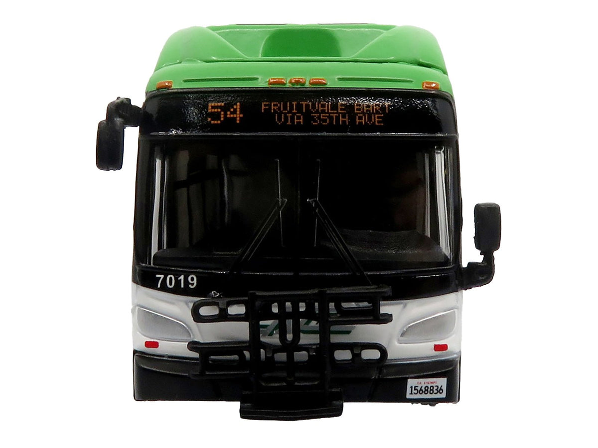 New Flyer Xcelsior XHE40 Transit Bus "AC Transit - Zero Emission" White and Green with Graphics "The Bus & Motorcoach Collection" Limited Edition 1/87 (HO) Diecast Model by Iconic Replicas-Iconic Replicas-ModelCars.com