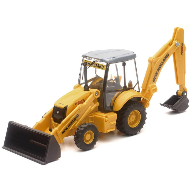 New Holland B110C Backhoe Loader Yellow Diecast Model by New Ray-New Ray-ModelCars.com
