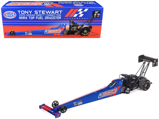 NHRA TFD (Top Fuel Dragster) #14TF Tony Stewart "MOPAR Direct Connection" Blue and Red (2025) 1/24 Diecast Model by Auto World-Autoworld-ModelCars.com