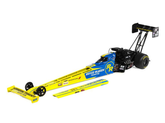 NHRA TFD (Top Fuel Dragster) 14TF Tony Stewart "Rayce Rudeen Foundation" Blue and Yellow (2025) 1/24 Diecast Model by Auto World-Autoworld-ModelCars.com