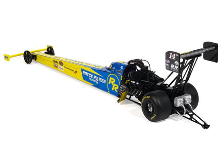 NHRA TFD (Top Fuel Dragster) 14TF Tony Stewart "Rayce Rudeen Foundation" Blue and Yellow (2025) 1/24 Diecast Model by Auto World-Autoworld-ModelCars.com