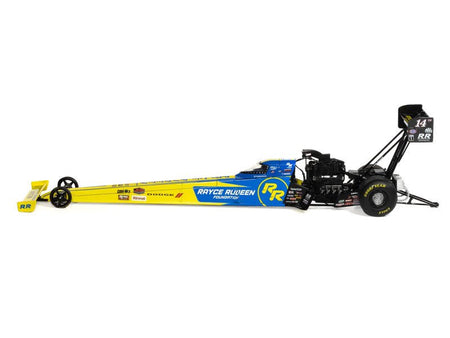 NHRA TFD (Top Fuel Dragster) 14TF Tony Stewart "Rayce Rudeen Foundation" Blue and Yellow (2025) 1/24 Diecast Model by Auto World-Autoworld-ModelCars.com