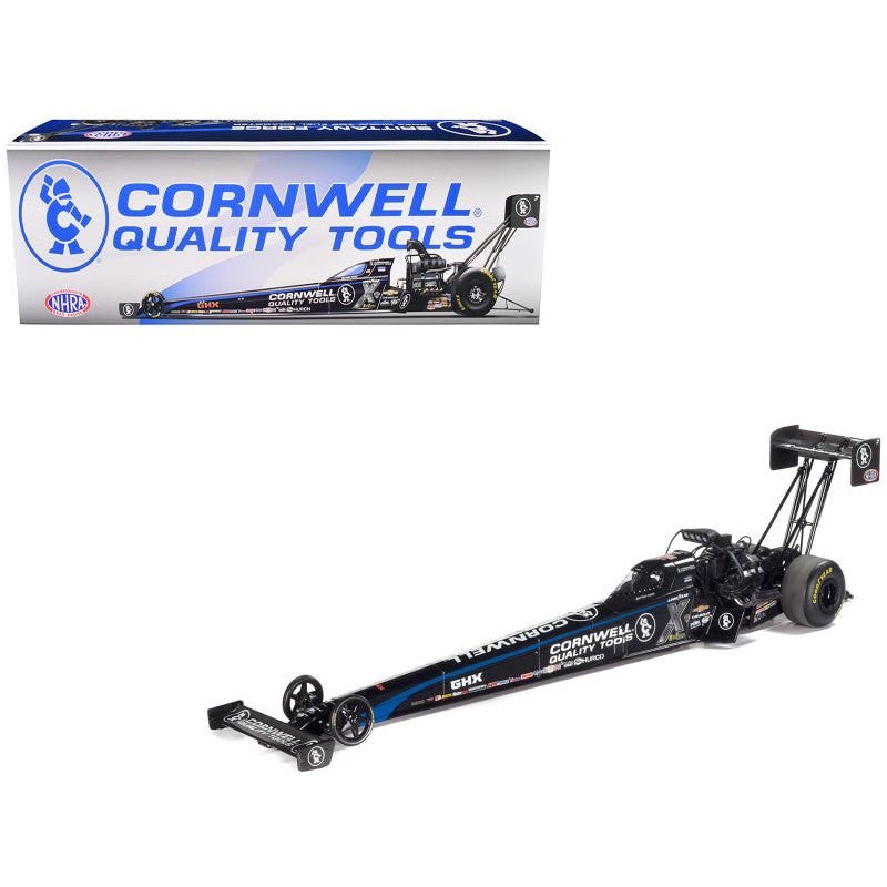 NHRA TFD (Top Fuel Dragster) Brittany Force "Cornwell Quality Tools" Black "John Force Racing" 1/24 Diecast Model by Auto World - Autoworld - ModelCars.com
